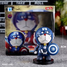 Doraemon cosplay Captain America anime figure