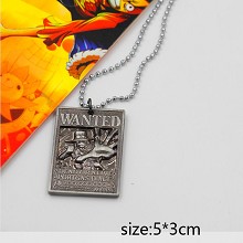 One Piece ACE wanted anime necklace