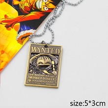 One Piece Luffy wanted anime necklace