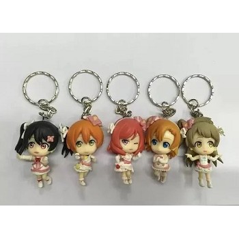 Lovelive anime figure key chains set(5pcs a set)