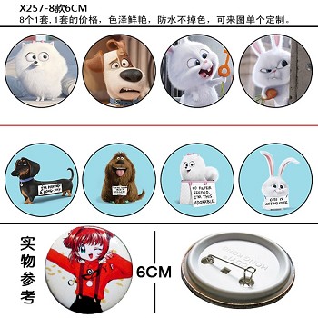 The Secret Life of Pets brooches pins(8pcs a set)