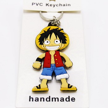 One Piece Luffy anime two-sided key chain