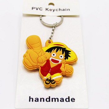 One Piece Luffy anime two-sided key chain