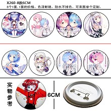 Re:Life in a different world from zero Rem brooches pins(8pcs a set)