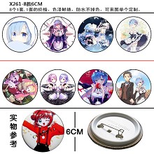 Re:Life in a different world from zero Rem brooches pins(8pcs a set)
