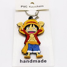 One Piece Luffy anime two-sided key chain