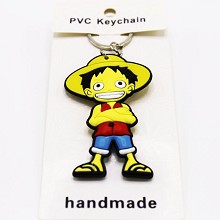 One Piece Luffy anime two-sided key chain