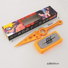 Naruto cos yellow headband+gold weapon a set