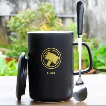 Thor anime cup+lid+spoon a set