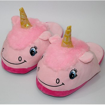 Unicorn plush slippers shoes a pair