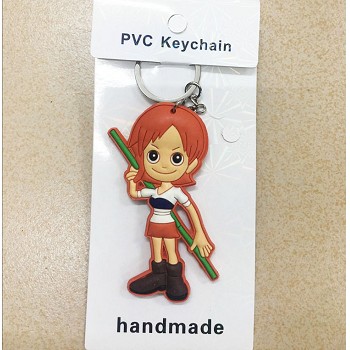 One Piece Nami anime two-sided key chain