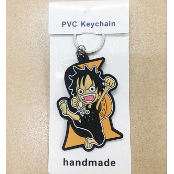 One Piece Luffy anime two-sided key chain