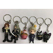 The anime figure key chains set(6pcs a set)