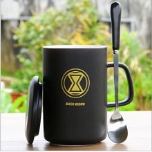 Black Widow anime cup+lid+spoon a set