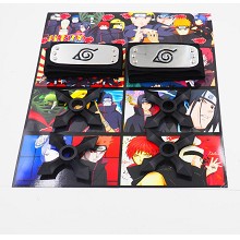 Naruto anime cos headbands+ weapons set(6pcs a set)