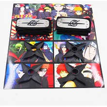 Naruto anime cos headbands+ weapons set(6pcs a set)