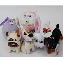 4.8inches The Secret Life of Pets anime plush dolls set(6pcs a set)