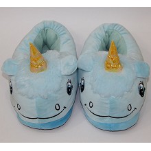 Unicorn plush slippers shoes a pair