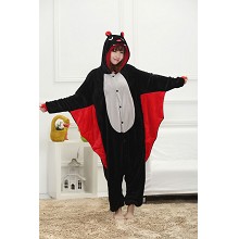 Cartoon bat flano pajamas dress hoodie