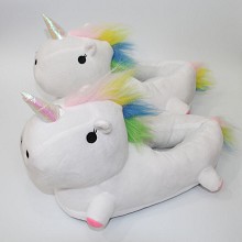 Unicorn plush shoes slippers a pair