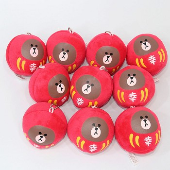 3.6inches Bear Brown anime plush dolls set(10pcs a set)