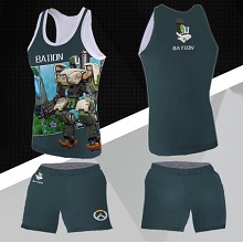 Overwatch Bastion vest+short pants a set