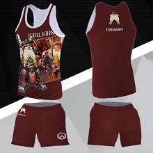 Overwatch TORBJORN vest+short pants a set