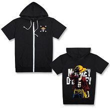 One Piece Luffy anime short sleeve hoodie