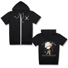 One Piece Law anime short sleeve hoodie