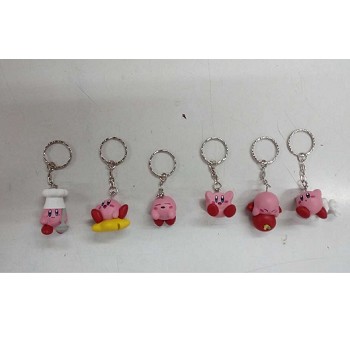 Kirby figure doll key chains set(6pcs a set)