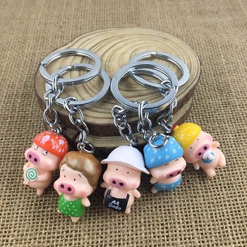 Mcdull anime figure doll key chains set(5pcs a set)