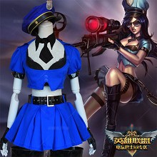 League of Legends Caitlyn cosplay dress cloth a set