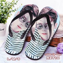 Star Lee Jong Suk rubber flip flops slippers a pai...