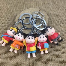 Crayon Shin-chan anime figure doll key chains set(5pcs a set)