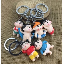 Crayon Shin-chan anime figure doll key chains set(6pcs a set)