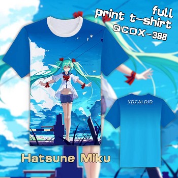 Hatsune Miku VOCALOID anime full print t-shirt