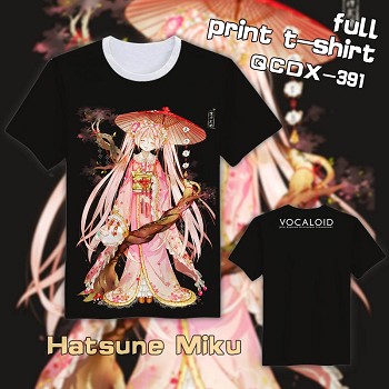 Hatsune Miku VOCALOID anime full print t-shirt