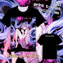 Hatsune Miku VOCALOID anime full print t-shirt