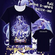 Hatsune Miku VOCALOID anime full print t-shirt