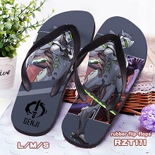 Overwatch Genji rubber flip-flops shoes slippers a pair