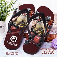 Overwatch Torbjora rubber flip-flops shoes slippers a pair