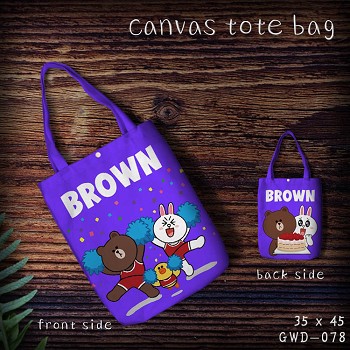 Bear Brown anime canvas tote bag shopping bag