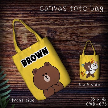 Bear Brown anime canvas tote bag shopping bag