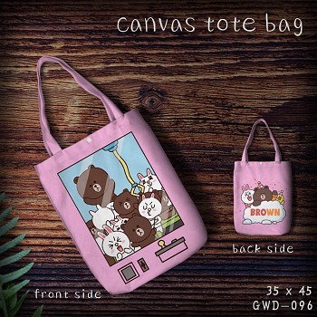 Bear Brown anime canvas tote bag shopping bag