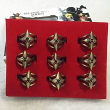 Naruto anime rings set(9pcs a set)