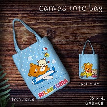 Rilakkuma anime canvas tote bag shopping bag