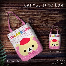 Rilakkuma anime canvas tote bag shopping bag