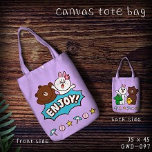 Bear Brown anime canvas tote bag shopping bag