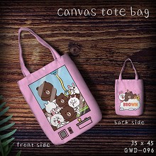 Bear Brown anime canvas tote bag shopping bag