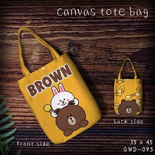 Bear Brown anime canvas tote bag shopping bag